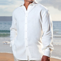 Men's Solid Color Breathable and Comfortable Business Casual Long-sleeved Shirt