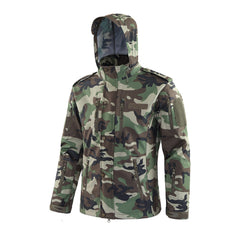 Multi-pocket Fleece Hooded Jacket