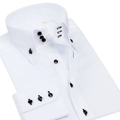New high-end crystal diamond button color matching business shirt