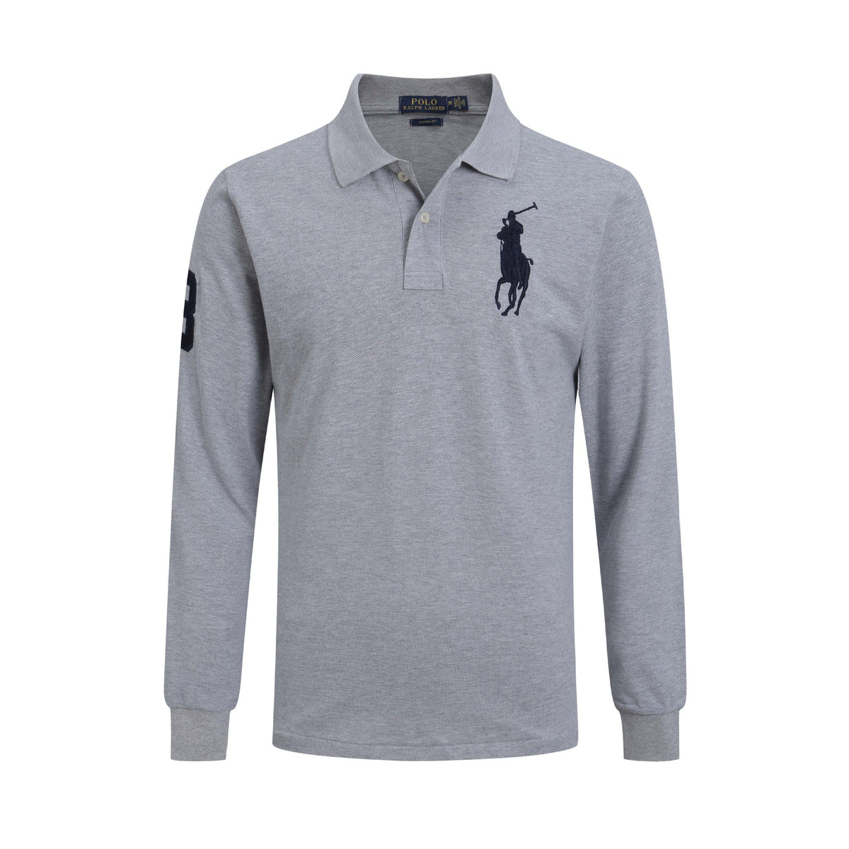 Men's lapel loose plus size cotton embroidered polos