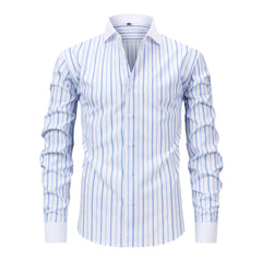 Men's Elastic Wrinkle-free Silky Long-sleeved Shirt
