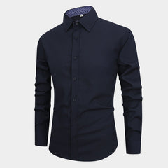Men's Solid Color Warm Casual Simple Business Shirt