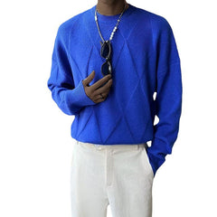 Men's New Large Size Round Neck Loose Knitted Sweater
