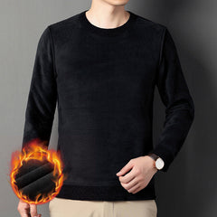 Winter Men's Fleece Striped Print Sweater