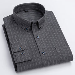Pure cotton long-sleeved business casual shirt