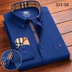 100% Cotton Men's Casual Plaid Long-sleeved Shirt