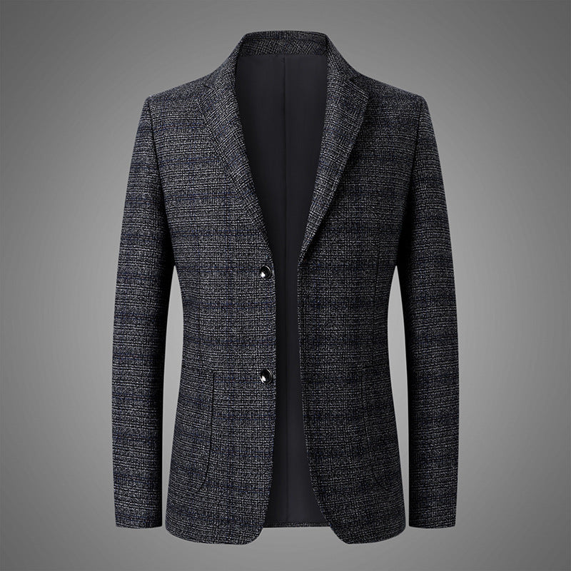 Men's Business Casual Plaid Coat