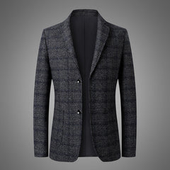 Men's Business Casual Plaid Coat