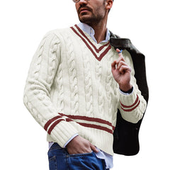 Men's striped colorblock knitted sweater