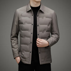 Lightweight casual lapel white duck down jacket