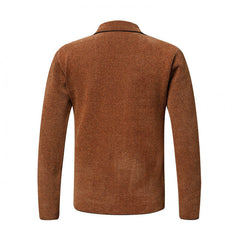 2025 New Men's Solid Color Suit Knitted Jacket