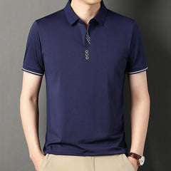 New business casual solid color lapel polos
