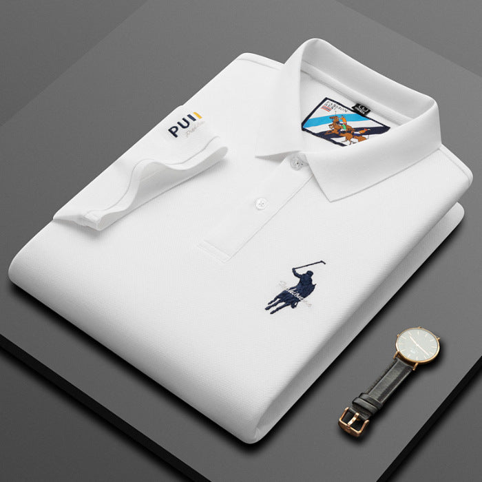 Fashionable Short Sleeve Embroidered Loose POLOS