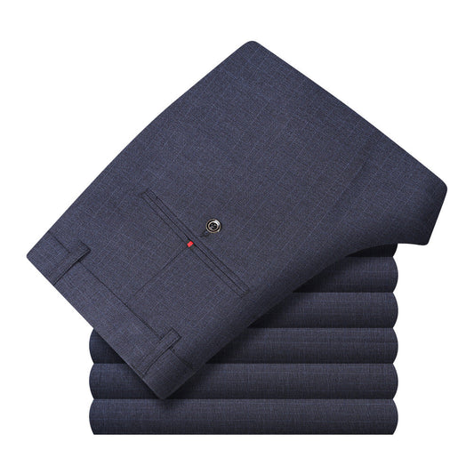 Men's Silk Straight Business Suit Trousers