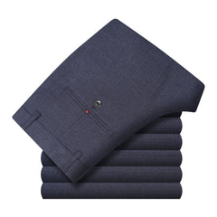 Men's Silk Straight Business Suit Trousers