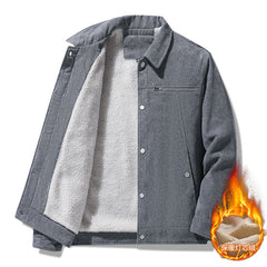 Corduroy cotton loose plus velvet thickened jacket