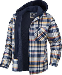 Men's Thick Check Loose Hooded Jacket