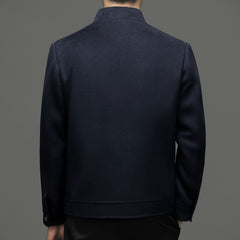 Men's Casual Stand Collar Woolen Jacket Coat