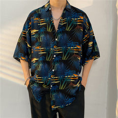 New Men's Casual Large Size Beach Vacation Hawaiian Print Shirt