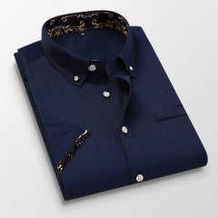 2023 Men's Casual Printed Fashion Business Slim Shirt