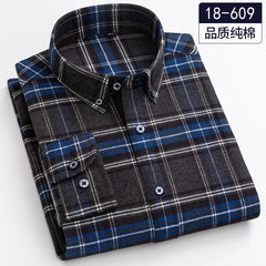Men's 100% Cotton Long Sleeve Plaid Shirt