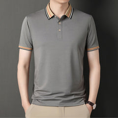 New loose solid color polo shirt