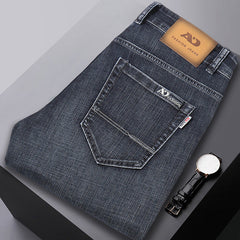 2023 Men's Ice Silk Straight Loose Plus Size Stretch Jeans