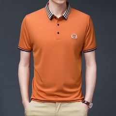 New business casual ice silk polo shirt