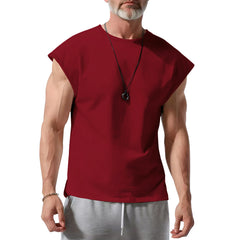 Men's Casual Loose Solid Color Vest T-shirt