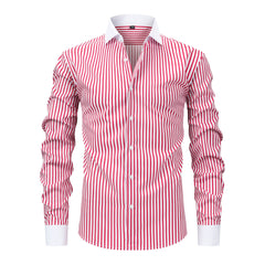 Men's Elastic Wrinkle-free Silky Long-sleeved Shirt