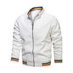 Men's Stand Collar Casual Leather Jacket