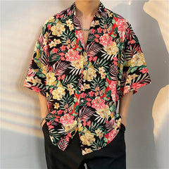 New Men's Casual Large Size Beach Vacation Hawaiian Print Shirt