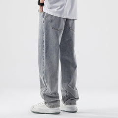 New Men's Cotton Straight Jeans