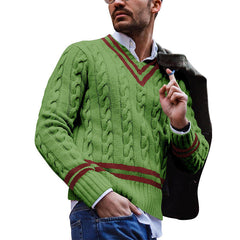 Men's striped colorblock knitted sweater