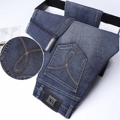 2024 New Men's Elastic Business High-end Loose Jeans
