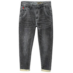 Men's Elastic Embroidered Loose Straight Jeans
