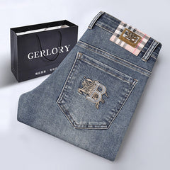 Men's High Quality Embroidered Stretch Jeans
