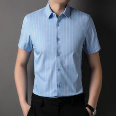 Business casual non-iron ice silk shirt