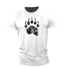 Fashionable Bear Paw Print Crew Neck T-shirt