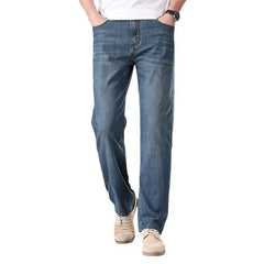 Men's Loose Mulberry Silk Soft High-end Business Stretch Straight Jeans