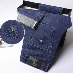 Men's High-end Business Large Size Stretch Slim Straight Jeans