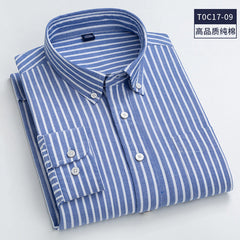 100% Cotton Plaid Striped Solid Color Long-sleeved Shirts