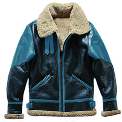 Men's contrasting leather jacket