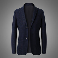Men's Business Casual Plaid Coat
