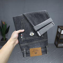 Men's Straight Elastic Slim Fit High-end Business Casual Jeans