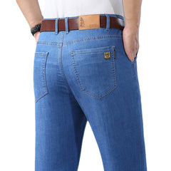 Men's Stretch Business Straight Casual Loose Jeans