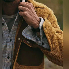 Men's Vintage Lambskin Contrast Patchwork Jacket