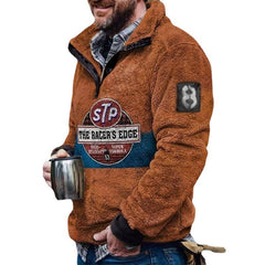 Men's Casual Flannel Plush Button Sweater