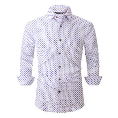 Men's Printed Long Sleeve Plaid Shirt