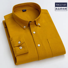 100% Cotton Plaid Striped Solid Color Long-sleeved Shirts
